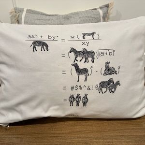 Zebra with black and white Throw Pillow (pillow insert not included)